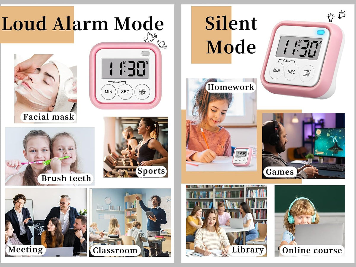 Timer, Kitchen Timers for Cooking Classroom Timer for Kids Teachers