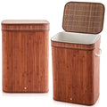 2 Pack 21 Gallon Bamboo Slim Trash Can by Kritkin