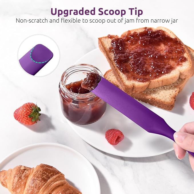 U-Taste Silicone Jar Spatula for Sourdough Starter: Long Skinny Food-Grade Jam - Image 4