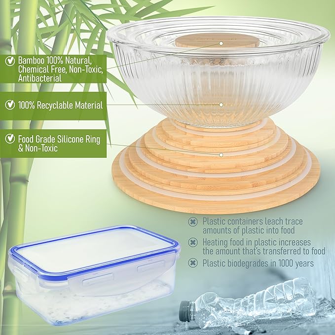 Stackable Space-Saving Set of 5 Nesting Glass Bowls - Image 5