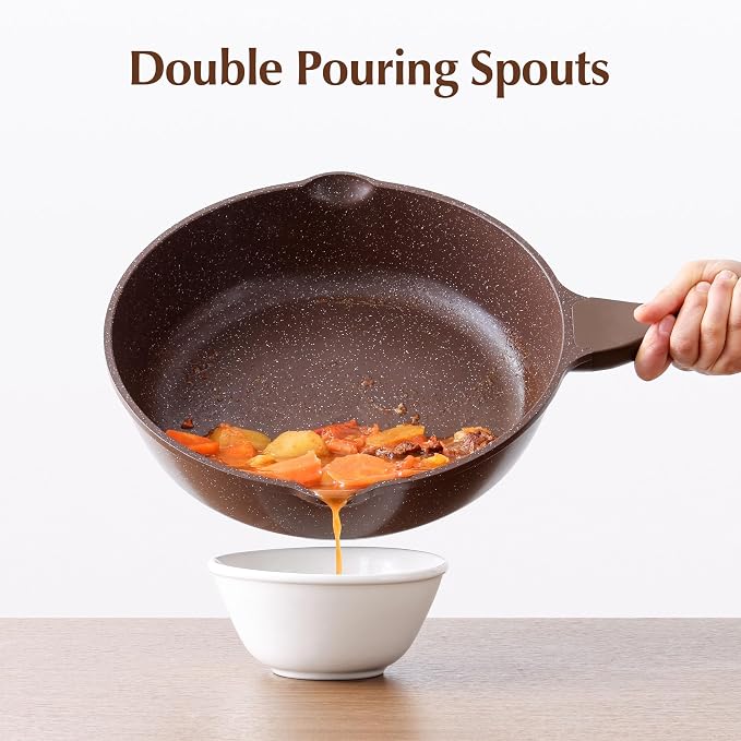 SENSARTE Nonstick Deep Frying Pan Skillet, 12-inch Saute Pan - Image 8