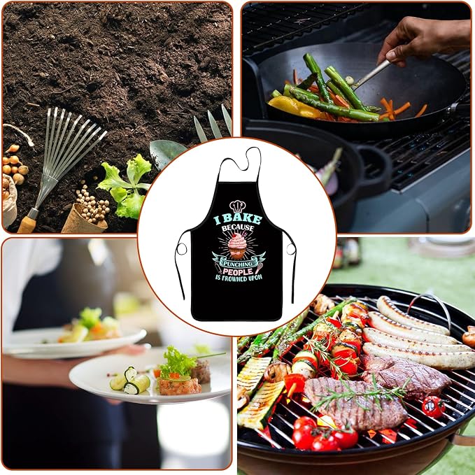 Baking Apron for Women I Baking Because People Is Frowned Aprons Gifts for Men - Image 5
