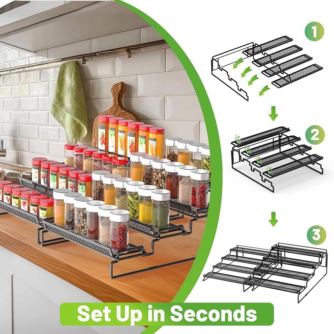4 Tier Adjustable Spice Rack Organizer - Image 5