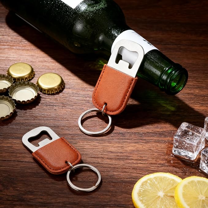 24 Pack Leather Bottle Opener, Bulk Bottle Opener Keychain, Blank PU Leather - Image 6