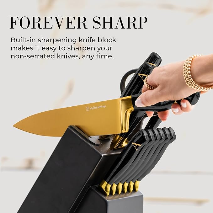 Personalized Black and Gold Knife Set - Image 7