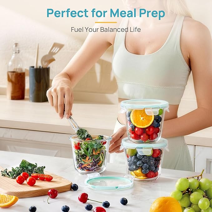 Vtopmart 5Pack 24oz Glass Storage Containers - Image 3