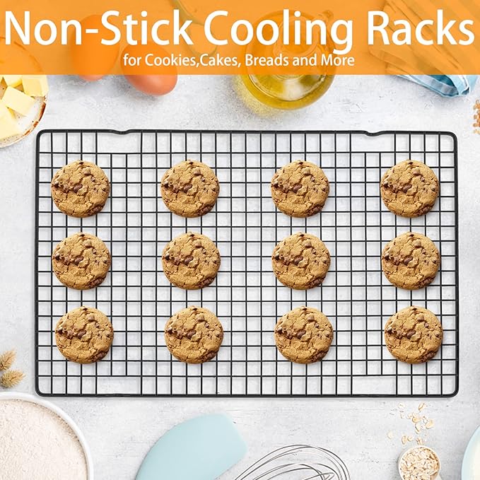 Tebery 4 Pack Black Heavy-Duty Wire Cooking Rack Baking Racks, Nonstick Baking - Image 4