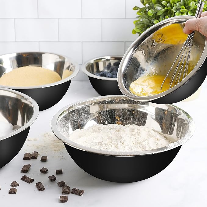 WHYSKO Meal Prep Stainless Steel Mixing Bowls Set, Refrigerator, and Kitchen - Image 5