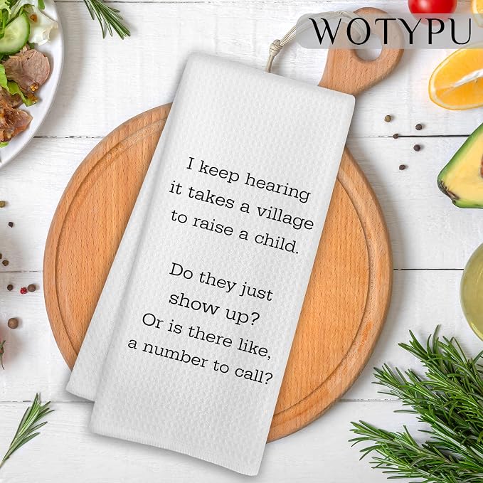 Funny Kitchen Towels, Humorous Gifts Dish Tea Towels, I Keep Hearing it Takes a - Image 2