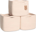 NaturalCozy Storage Cubes 9”x9”x7”Cotton Rope Woven Baskets by NaturalCozy