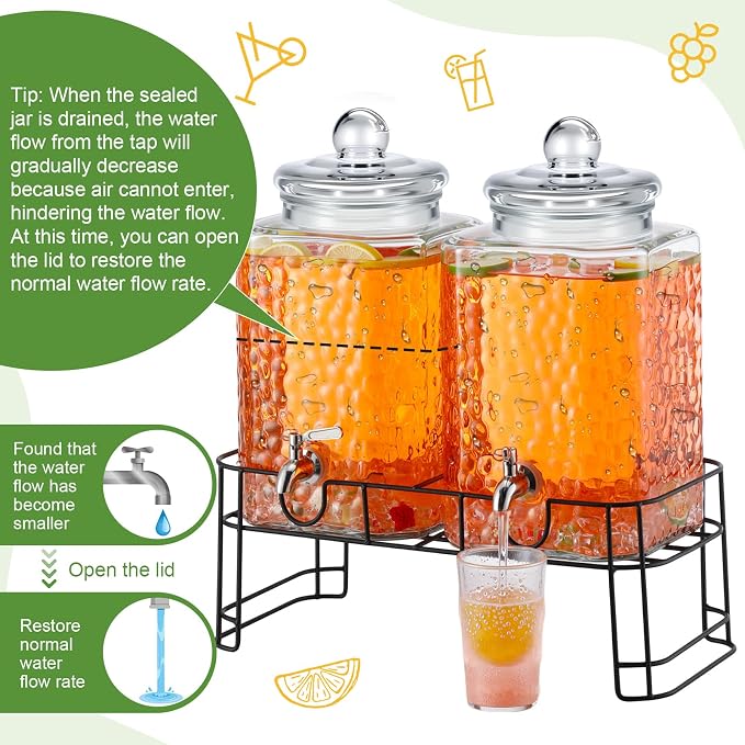 Honeydak 4.6 Gallon Glass Beverage Dispenser - Image 3