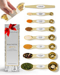 White and Gold Magnetic Measuring Spoons – Stainless Steel Double Sided by STYLEDSETTINGS