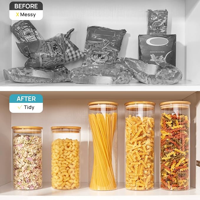 Vtopmart 70oz Glass Food Storage Jars, 3 Pack Large Kitchen Containers - Image 5