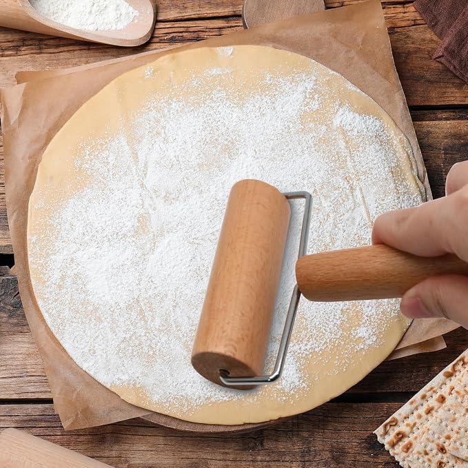 Wooden Rolling Pin, Ergonomic Non-Stick Pizza Baker Dough Pastry Roller - Image 7