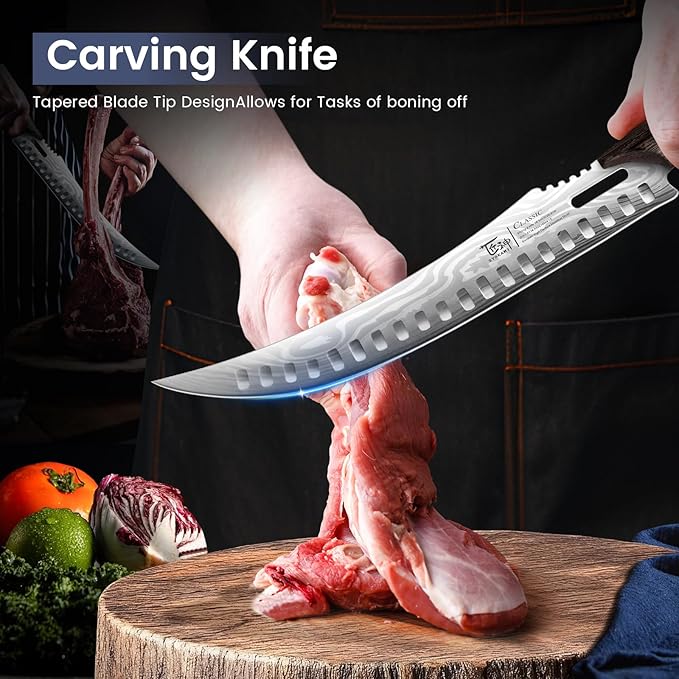 SYOKAMI Butcher Knife Set, Meat Cleaver Chef Knife Set, Japanese Style High - Image 4