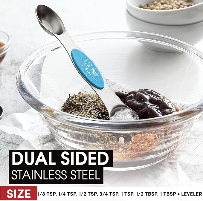 Spring Chef Stainless Steel Magnetic Measuring Spoons Set of 8 - Image 3