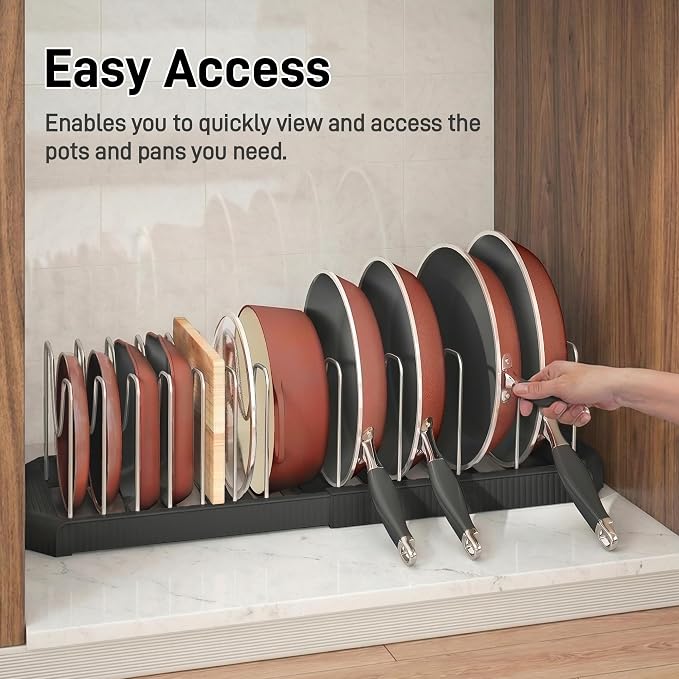 Pots and Pans Organizer for under Cabinet, Pan Pot Organizers inside Cabinet - Image 7