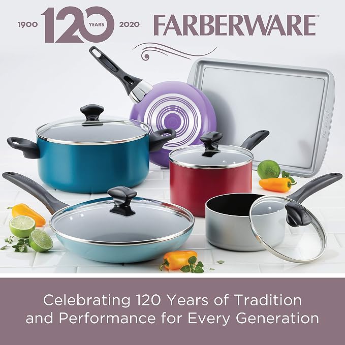 Farberware Dishwasher Safe Nonstick Cookware Pots and Pans Set, 15 Piece - Image 6