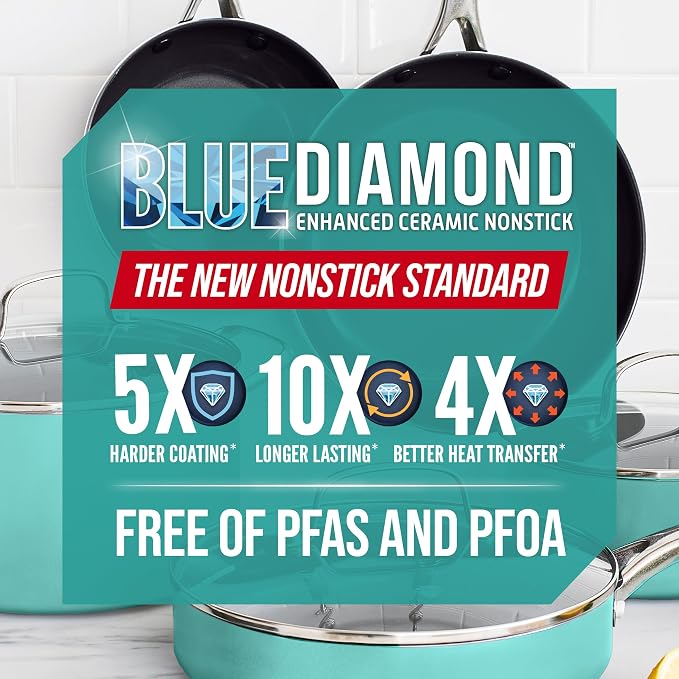 Blue Diamond 8" Nonstick Frying Pan Skillet, Diamond Infused Ceramic PFAS-Free - Image 9