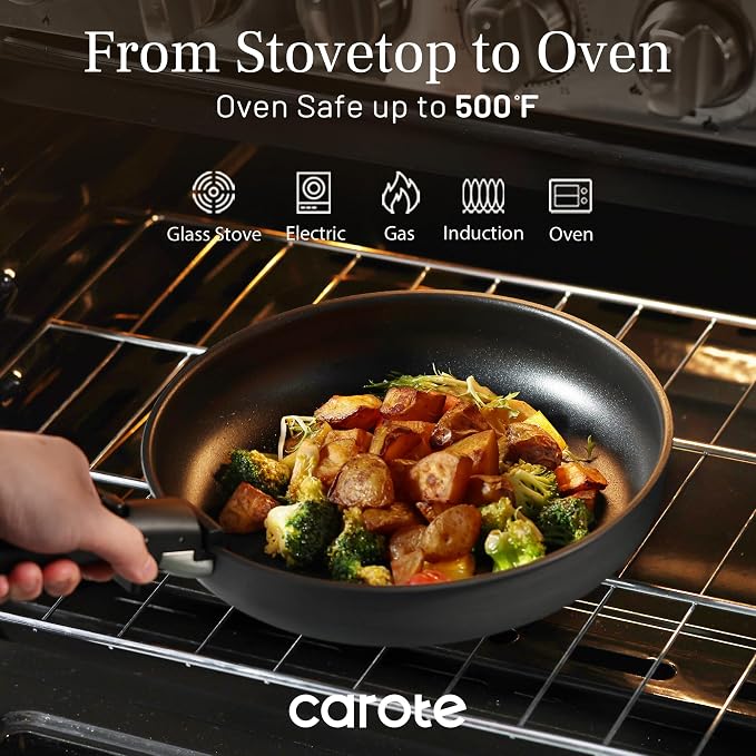 CAROTE 20pcs 4-Ply Premium Hard Anodized Pots and Pans Set Non Stick - Image 6
