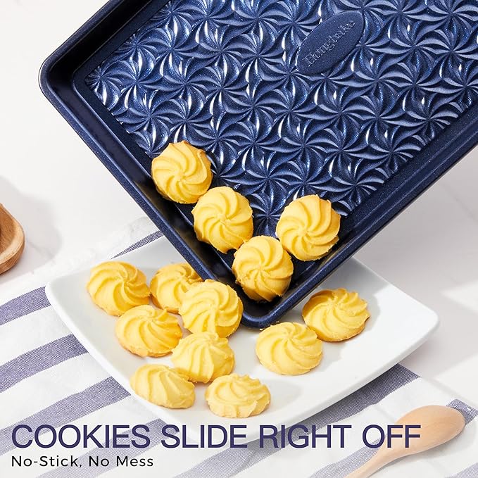 HONGBAKE Nonstick Baking Sheet Pan Set of 3, Cookie Sheets - Image 2