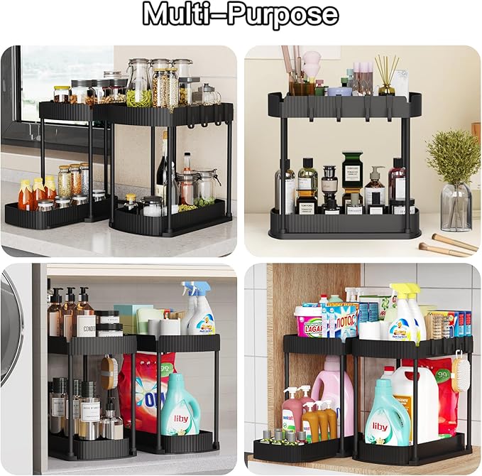 Ukeetap Multi-Purpose Pull-Out Storage Organizers, Under Sink/Cabinet - Image 6