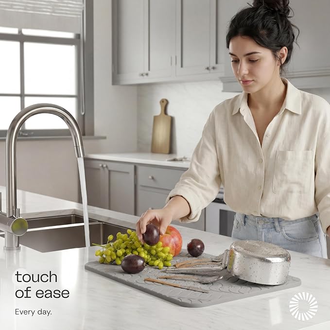 Deepstone Diatomite Stone Dish Drying Mat – Fast-Drying Natural Diatomaceous - Image 9