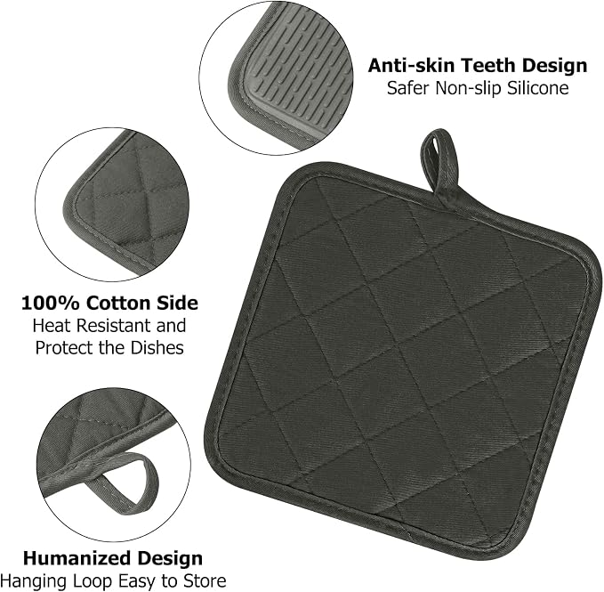 Kitchen Set Pack Of 5, Oven Mitts Pot Holders Pad And Towel Set, Heat Resistant - Image 4