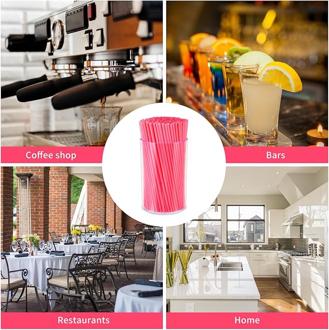500 Pcs Neon Pink Coffee Stir Sticks Set Acrylic Stir Stick Holder Coffee - Image 4