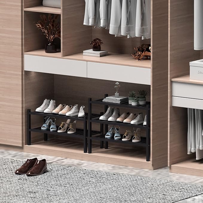 ROMGUAR CRAFT 2 Tier Bamboo Shoe Rack - Image 4