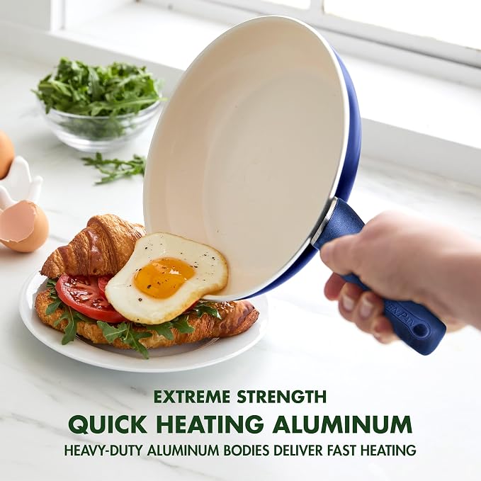 GreenPan Rio Healthy Ceramic Nonstick 8" Frying Pan Skillet and Silicone - Image 5