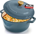 MUELLER HOME 7.5 Quart Enameled Cast Iron Pot Dutch Oven, Heavy-Duty, Oven-Safe by MUELLERHOME