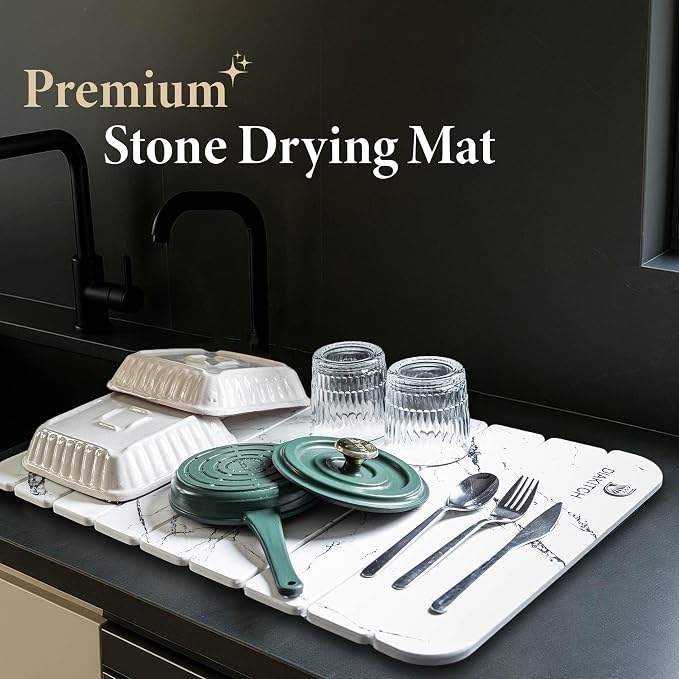 Stone Drying Mat for Kitchen Counter – Super Absorbent Stone Dish Drying Mat - Image 4