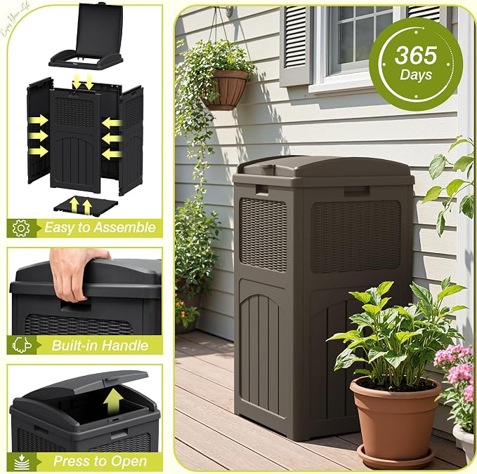 Greesum 33 Gallon Outdoor Trash Can - Image 3