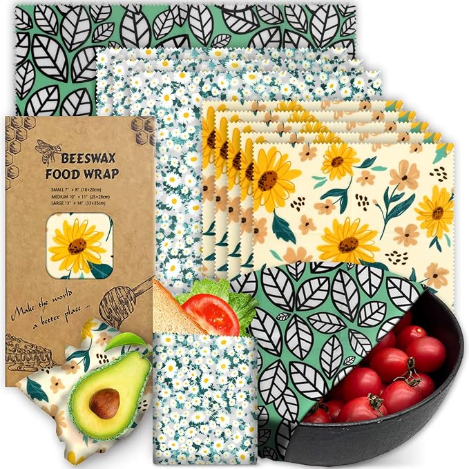 Beeswax Wrap, 9 Pack Eco-Friendly Beeswax Wraps by PICcircuit
