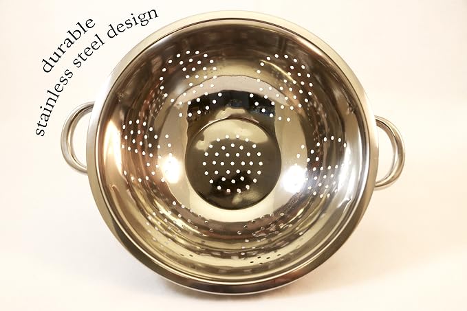 EXCELSTEEL Heavy Duty Stainless Steel Colander 5 Qt | Easy Grip Handles | - Image 2