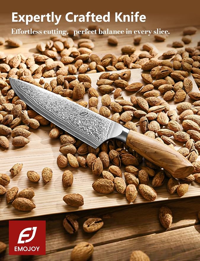 Emojoy Damascus Kitchen Knife Set, 67-Layers Damascus Knife - Image 7