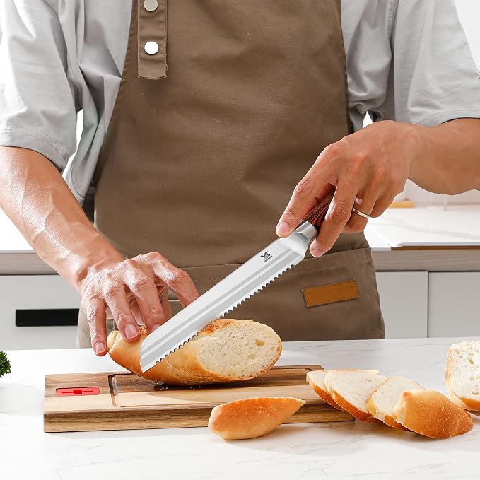 MSY BIGSUNNY 7pcs Knife Block Set, German Steel Chef Knife Set, Precious - Image 9