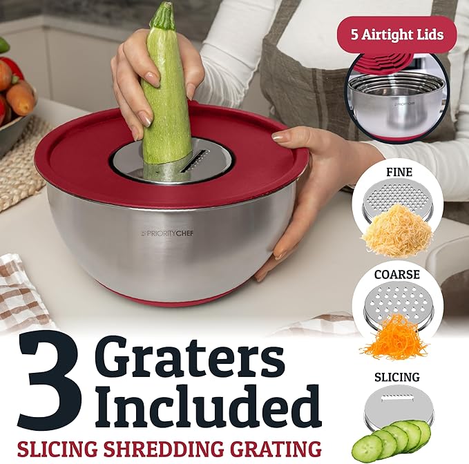 Priority Chef Stainless Steel Mixing Bowls - Image 4