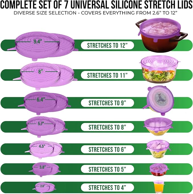 Reusable Silicone Stretch Lids for Food Storage in Fridge - Image 2