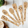 CUTHOLLOW 6PCS Vegetables Wooden Kitchen Cooking Utensil Set, 11.9in Non Toxic by CUTHOLLOW