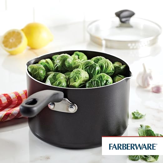 Farberware Cookstart DiamondMax Nonstick Straining Saucepan, Dishwasher Safe - Image 2
