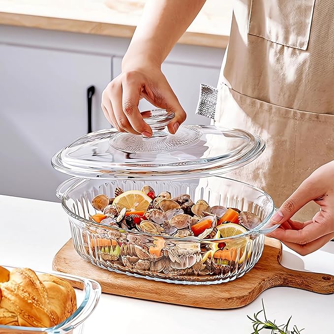 M MCIRCO 4-Piece Glass Casserole Baking Dish, 1.9 Qt and 3 Qt - Image 6