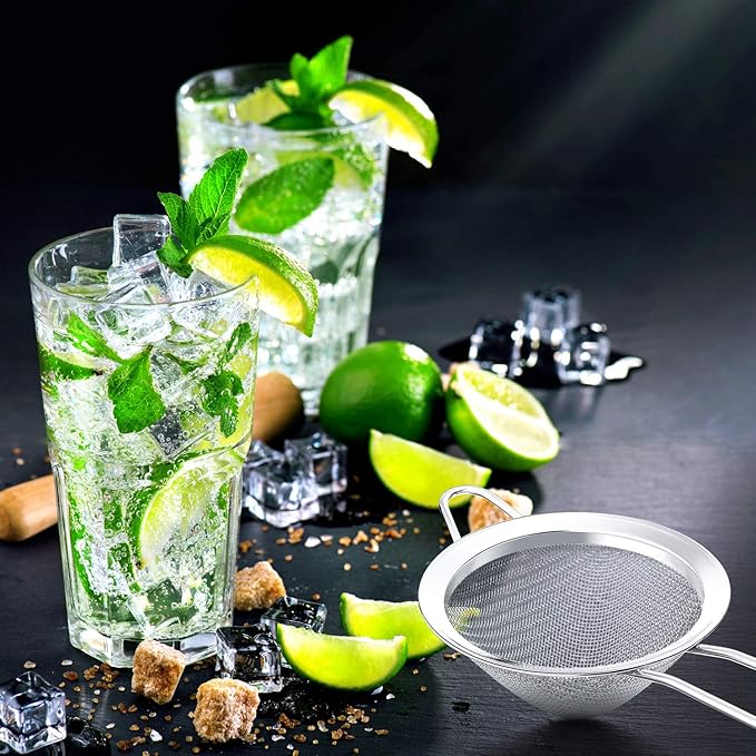 Patelai 3 Pieces Tea Strainers Cocktail Strainer Stainless Steel Fine Mesh - Image 7