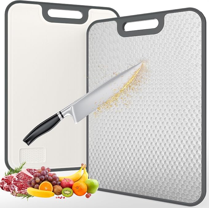 18/8 Stainless Steel Cutting Board, Large Double Sided Chopping Board by Unknown