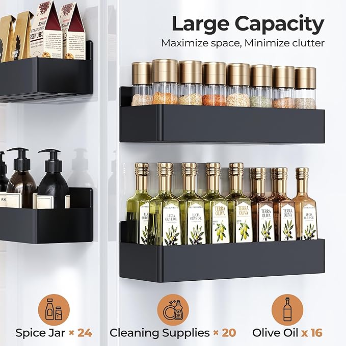 Mystozer Magnetic Spice Rack for Refrigerator, Kitchen Organizer and Storage - Image 3