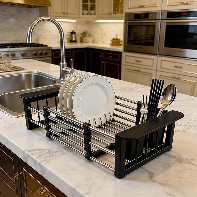 Stainless Steel Expandable Over Sink Dish Drying Rack | 11.4–18.5 inch - Image 6