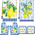 Bencailor 6 Pcs Lemon Kitchen Towels Oven Mitts and Pot Holders Set Decorative by Bencailor