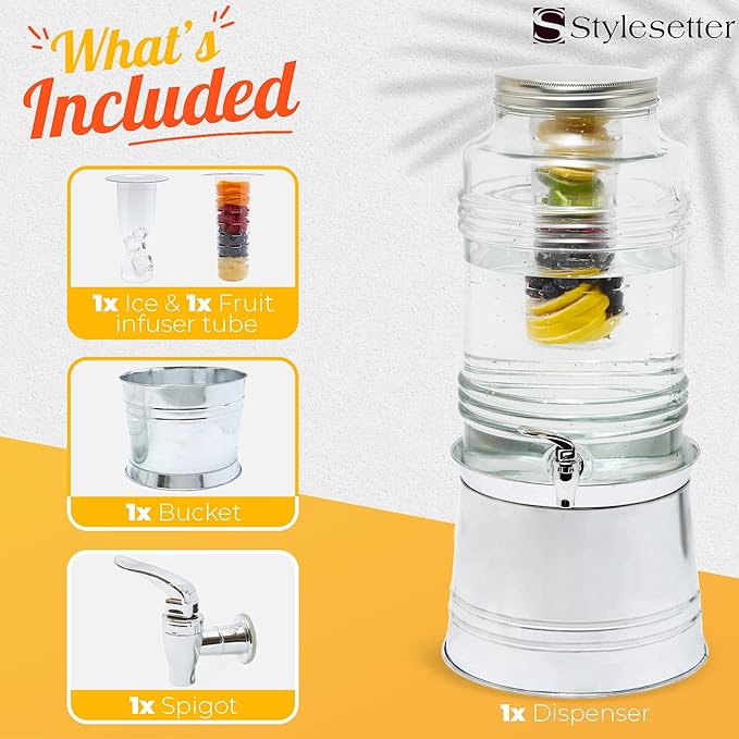 Style Setter Glass Drink Dispenser - Image 3
