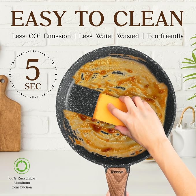 Bakken-Swiss 14-Piece Kitchen Cookware Set – Granite Non-Stick – Eco-Friendly – - Image 3